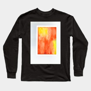 Watercolor galaxy in red and yellow Long Sleeve T-Shirt